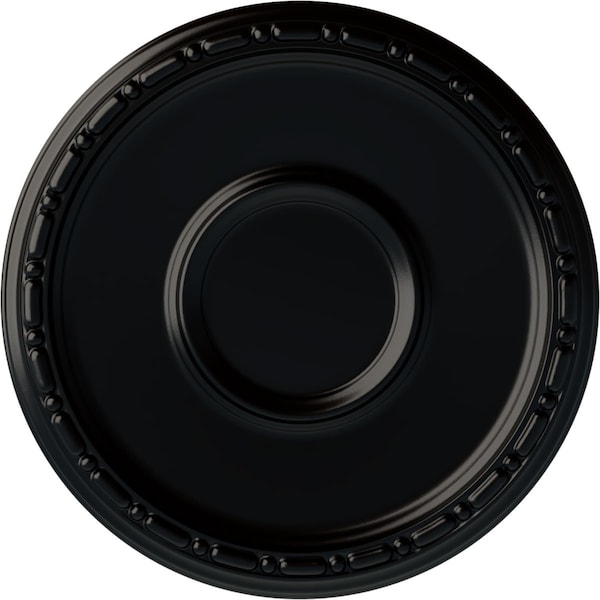 Ekena Millwork Medea Ceiling Medallion (Fits Canopies up to 5 1/2"), Hand-Painted Jet Black, 16 1/2"OD x 1 1/2"P CM16MDBLF - main